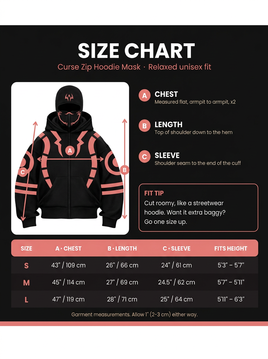 Jujitsu Kaisen Zip Hoodie Mask