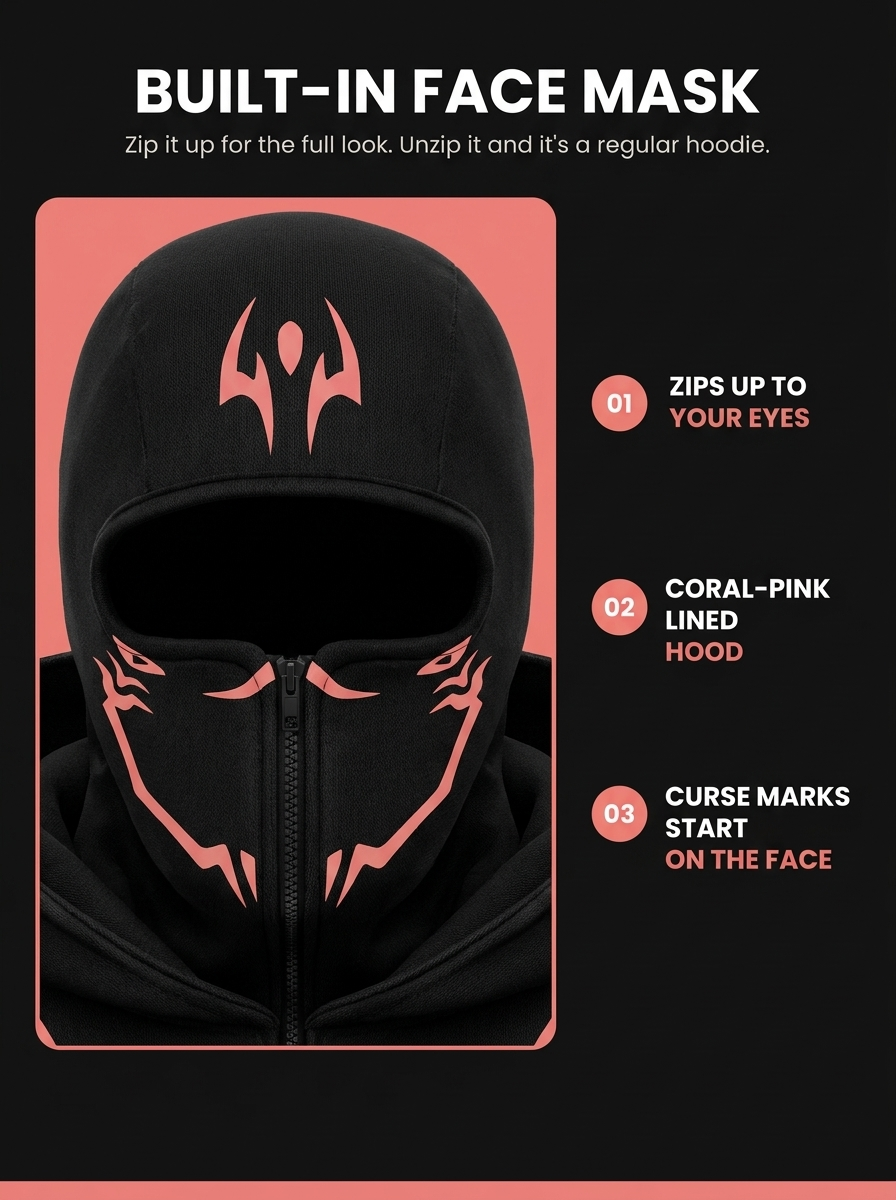 Jujitsu Kaisen Zip Hoodie Mask