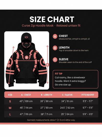 Jujitsu Kaisen Zip Hoodie Mask